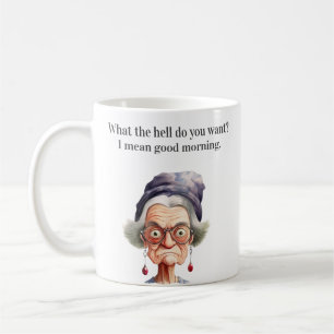 Lustige alte böse Frau Kaffeetasse