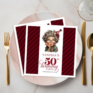 Lustige alte Dame 50. Geburtstagsfeier Tischpapier Serviette