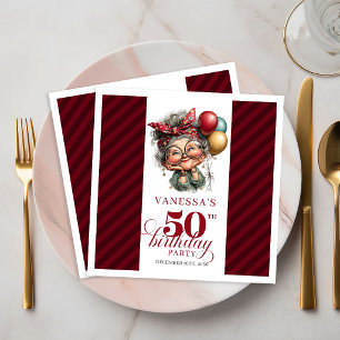 Lustige alte Frau 50. Geburtstag Papier Servietten