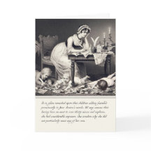 Lustige alte Gravur der Jane Austen Karte