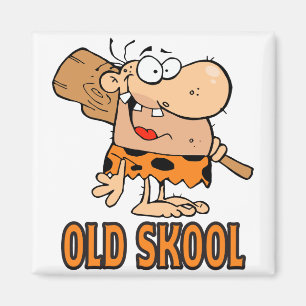 lustige alte Schule Skool Caveman Cartoon Magnet