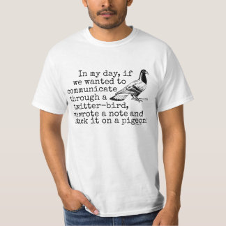 Lustige altes Alters-Twitter-Vogel-Taube T-Shirt