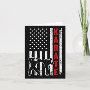 Lustige amerikanische Flagge Karate Kunst für Männ Karte