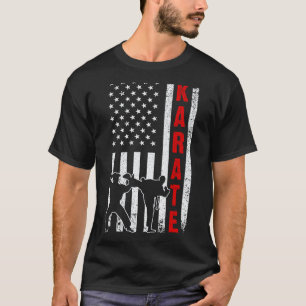 Lustige amerikanische Flagge Karate Kunst für Männ T-Shirt