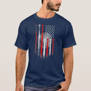 Lustige amerikanische Flagge Vintage Baseball Flag T-Shirt