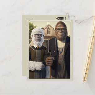 Lustige amerikanische Kunstparodie Postkarte