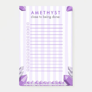 Lustige Amethyst-Kristall-To-Do-Checkliste Post-it Klebezettel