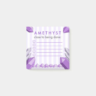 Lustige Amethyst-Kristall-To-Do-Checkliste Post-it Klebezettel