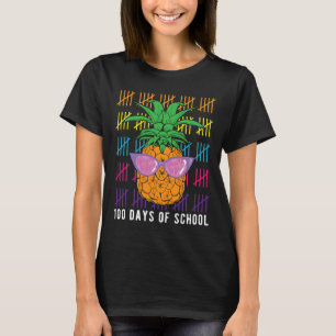 Lustige Ananas 100 Tage Schule Lehrer und Schüler T-Shirt