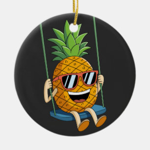 lustige Ananas-Swinger-Ornamente Keramik Ornament