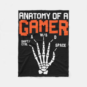 Lustige Anatomie einer Gamer-Skelett-Hand-Gaming Fleecedecke