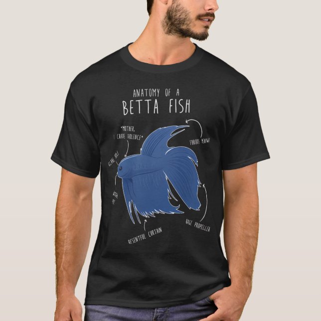 Lustige Anatomie eines Betta-Fisches - Mutter ich  T-Shirt (Vorderseite)