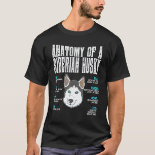 Lustige Anatomie eines Husky-Hundes T-Shirt