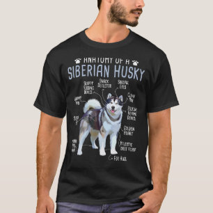 Lustige Anatomie eines sibirischen Huskys - Hundez T-Shirt
