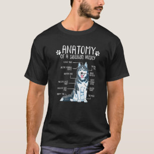 Lustige Anatomie Sibirischer Husky Hundeliebhaber T-Shirt