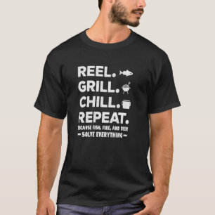 Lustige Angel Grill Chillen Wiederholung Strand So T-Shirt