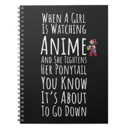 Lustige Anime-Geschenke Mädchen Zitat Frauen Liebh Notizblock