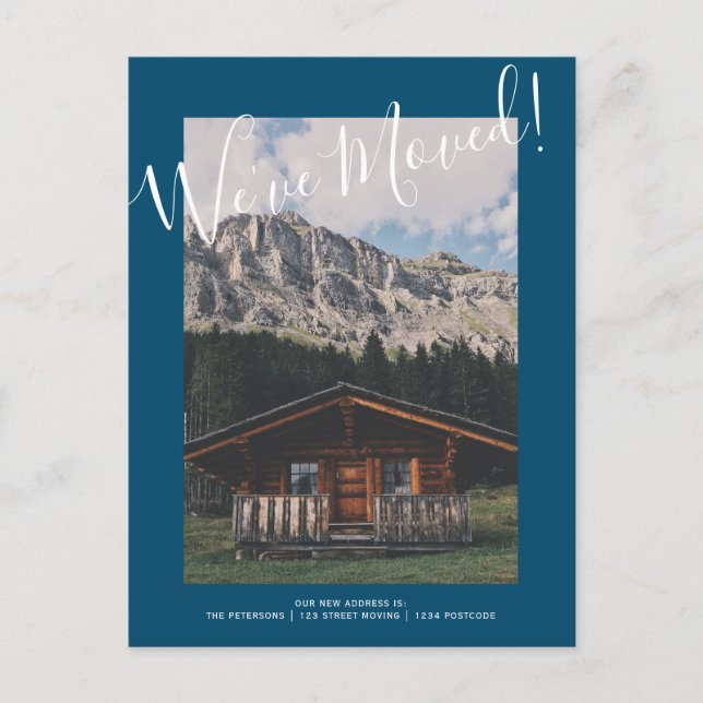 lustige Ankündigung blau Upload dein Foto (Vorderseite)