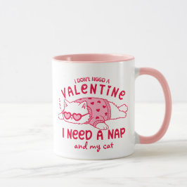 Lustige Anti-Valentins Nap und meine Katze Custom Tasse