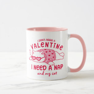 Lustige Anti-Valentins Nap und meine Katze Custom Tasse