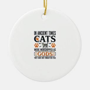 Lustige antike Katzen, die als Götter verehrt werd Keramik Ornament