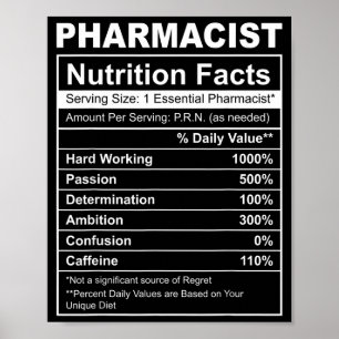 Lustige Apotheker-Ernährungsfakten - witzige Apoth Poster