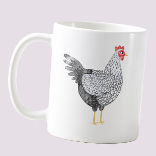 Lustige Aquarell-Wyandotte-Henne Kaffeetasse