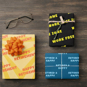 Lustige Arbeit Freie Zone Ruheständler Geschenkpap Geschenkpapier Set
