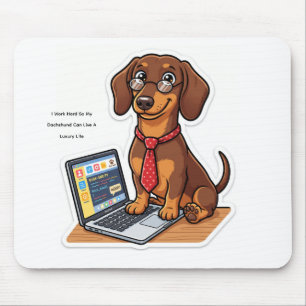 Lustige Arbeit Hart Dachshund Individuelle Tasse Mousepad