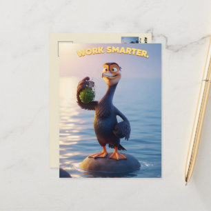 Lustige "Arbeite schlauer" Motivations-Postkarte Postkarte