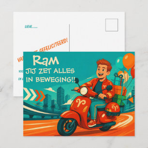 Lustige Aries-Geburtstagskarte für [ihn] Postkarte