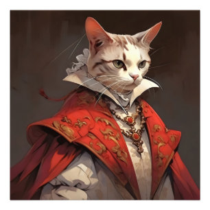 Lustige Aristokraten-Katze Fotodruck