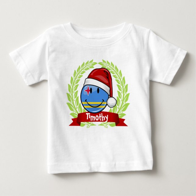 Lustige Aruba-Flaggen-Weihnachtsart Baby T-shirt (Vorderseite)