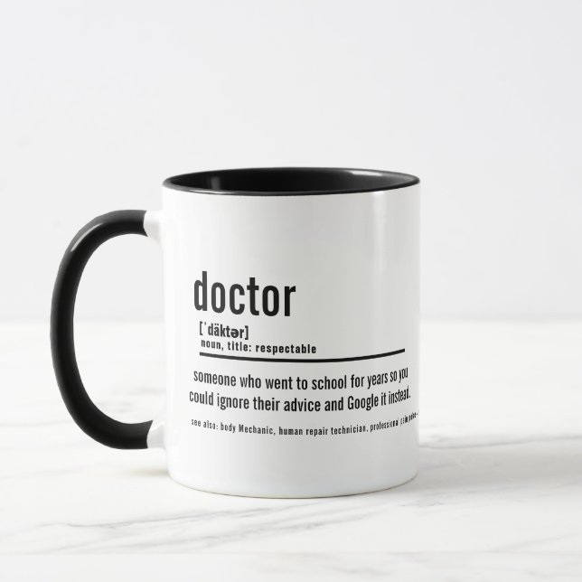 Lustige Arzt-Definitions-Tasse - Individuelle Kaff Tasse (Links)