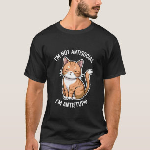 Lustige asoziale Katzen-Grafik T-Shirt