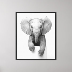 Lustige Ästhetik Baby Elefant Toilettenpapier Wild Leinwanddruck