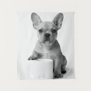 Lustige ästhetische Französische Bulldogge Toilett Wandteppich