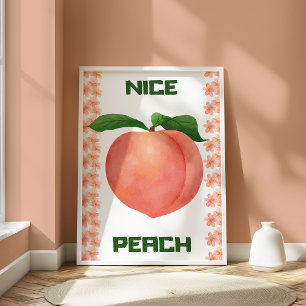 Lustige Ästhetische Frucht Pfirsich Wandkunst Poster
