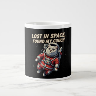 Lustige Astronaut Katzen Tasse: Verloren im Weltra Jumbo-Tasse