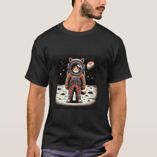 Lustige Astronaut Katzen Weltraumkatze auf dem Mon T-Shirt