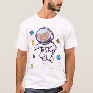 Lustige Astronauten-Hunde-Corgis im Weltraum Galax T-Shirt