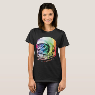 Lustige Astronauten-Katze u. Raum-Katzen-T - Shirt