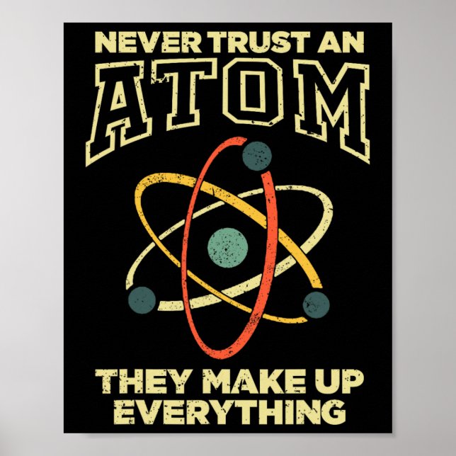 Lustige Atom-Kunst Männer Frauen Stem Molekül Chem Poster (Vorne)