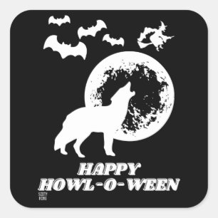 lustige Aufkleber "HAPPY HOWL-O-WEEN 2"