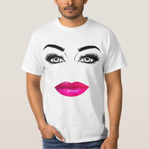Lustige Augenbrauen und Lippen T-Shirt