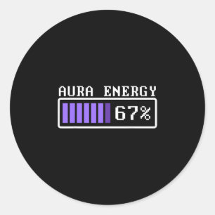 Lustige Aura-Energie bei 67 Six Seven Genz Meme-Sl Runder Aufkleber