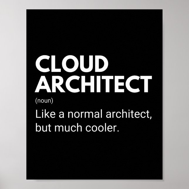 Lustige Aussage eines Cloud-Architekten Poster (Vorne)