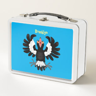 Lustige australische Elster-Cartoon-Illustration Metall Brotdose