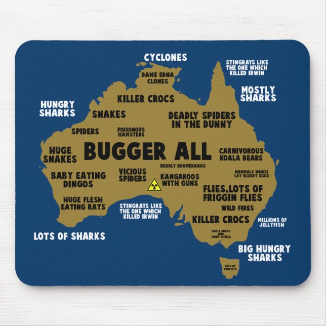 Lustige australische Karte Mousepad (Vorne)