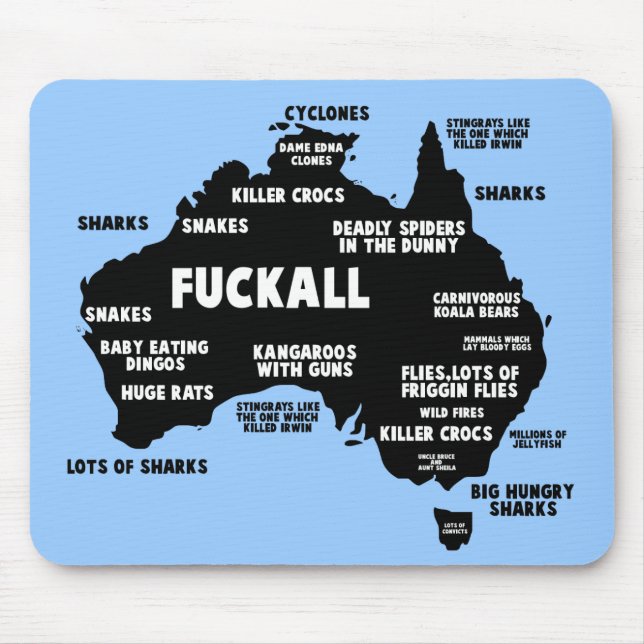 Lustige australische Karte Mousepad (Vorne)